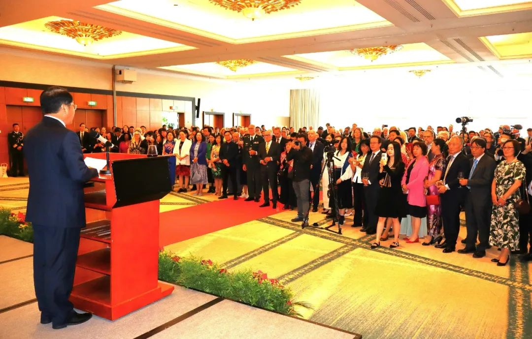 中丹建交75周年招待會現場。中國駐丹麥大使館供圖